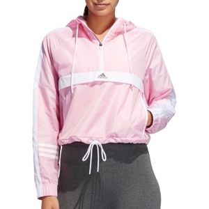 Adidas ID Wind Half Zip Jacket -Pink & White- Sz S